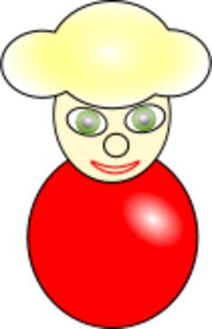 Vector illustration of smiling red female avatar