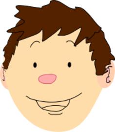 Vector graphics of happy boy with brown hair