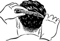 Finishing touches to man's hair vector illustration
