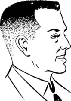 Vector drawing of boy with crew cut