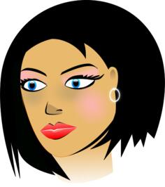 Vector portrait of a girl with big eyes
