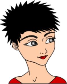 Vector graphics of girl with spiky short hair