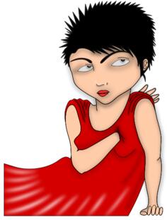 Vector image of punker lady