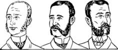 Vector clip art of gents with beard