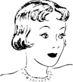 Vector image of a female hairstyle with short hair