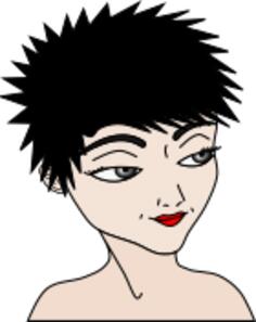 Vector clip art of girl with spiky hair