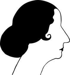 Retro female profile vector clip art
