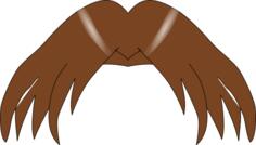 Vector graphics of brown manga hair element