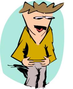 Vector clip art of sad looking man with wild hair