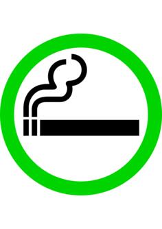 Vector drawing of green smoking area sign