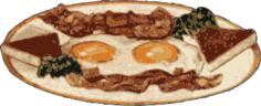 Vector graphics of bacon and egg breakfas