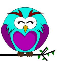 Vector clip art of purple owl