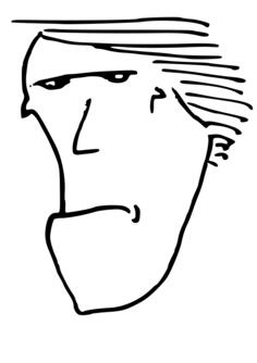 Vector clip art of stone faced guy