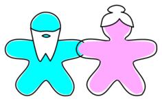 Vector drawing of gingerbread figures