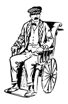 Man sitting in a wheelchair vector clip art
