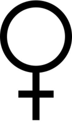 Vector drawing of female symbol in clear black