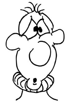Whistling man cartoon vector drawing