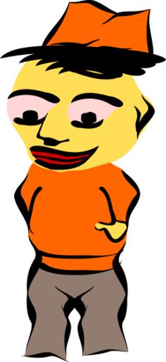 Vector graphics of yellow faced male doll