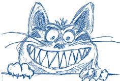 Vector image of grinning cat