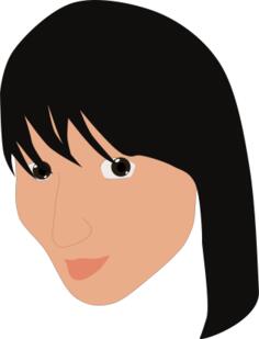 Korean lady face vector image