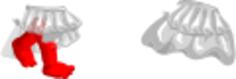 Vector image of female wardrobe skirt with red legs for avatar