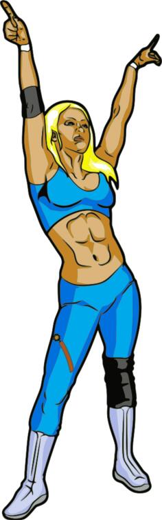 Vector clip art of pro wrestler lady