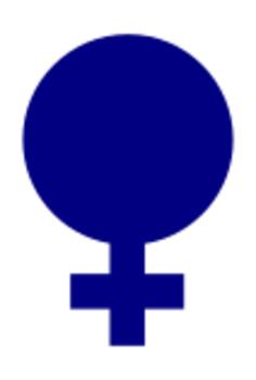 Vector drawing of full blue gender symbol for females