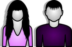 Male and female sticker pictograms vector graphics