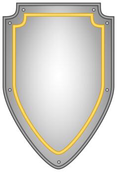 Vector illustration of blank metal shield