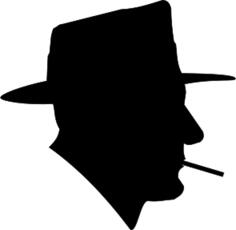 Smoking man profile vector clip art