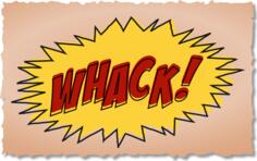 Vector graphics of vintage comic whack sound effect
