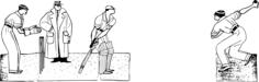 Vector graphics of men playing cricket scene
