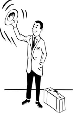 Vector illustration of man with suitcase