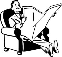 Man reading newspaper vector image