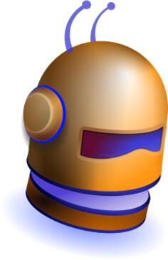 Robot head helmet vector graphics