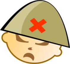 Vector illustration of soldier with helmet