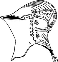 Warrior protection helmet vector image