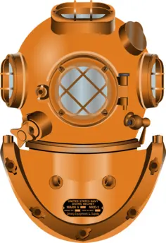 Diving helmet vector drawing