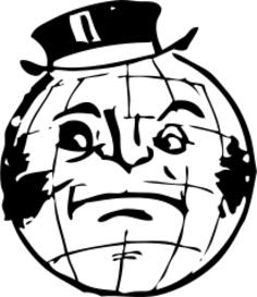 Globe with human face vector image
