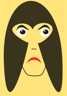 Vector graphics of sad covered woman