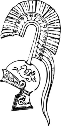Greek helmet vector drawing