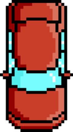 Vector image of red car pixel art