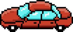 Vector graphics of side view of red car pixel art