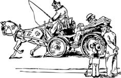 Horses pulling carriage vector graphics