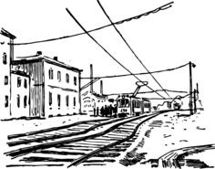 Rails for electric train vector image