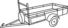 Car carrier trailer vector drawing