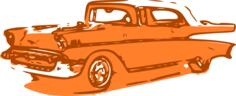 Orange classic car vector clip art