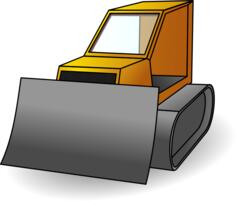 Vector drawing of yellow bulldozer