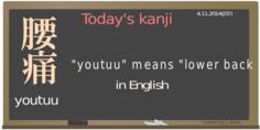 Kanji "youtuu" meaning "lower back pain" vector clip art