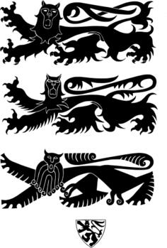 Heraldic lion vector image